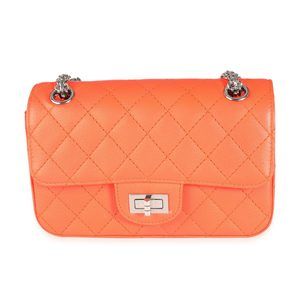 Neon Orange Quilted Chevre Leather Reissue 224